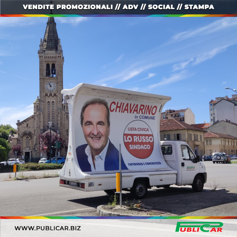 Camion Vela pubblicita' Elezioni torino