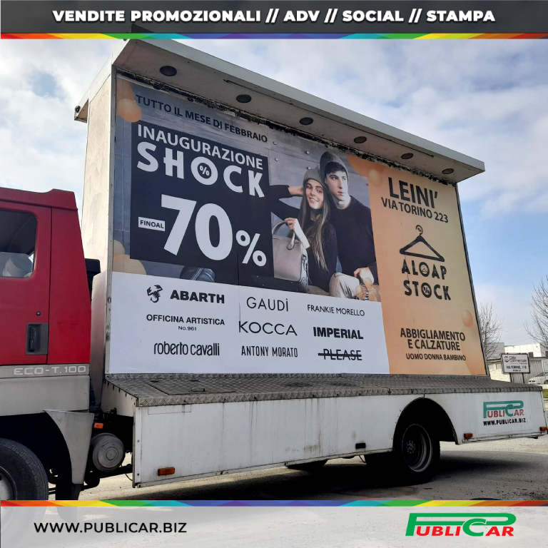 camion vela pubblicita' negozio settimo leini borgaro caselle